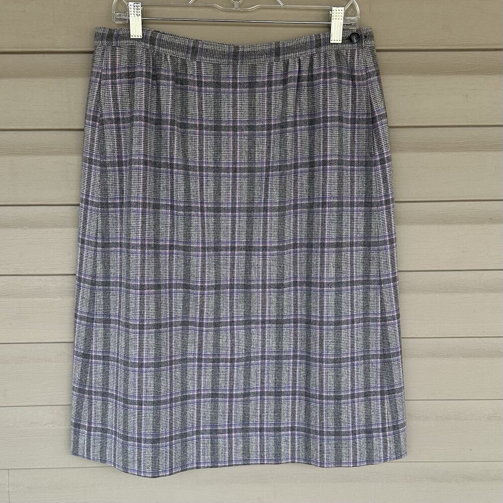 Pendleton Gray Plaid Pencil Skirt